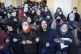 Demonstrators shout slogans during an action against Russia'