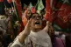 A supporter of Pakistani Prime Minister Imran Khan chants sl