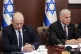 Israeli caretaker Prime Minister Yair Lapid, right, sits nex