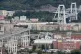 Cars blocked on the Morandi highway bridge after a section o