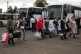 Evacuees from Kherson gather upon their arrival at the railw