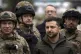 Ukrainian President Volodymyr Zelenskyy poses for a photo wi