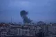 Smoke rises following an Israeli airstrike in the western Ga