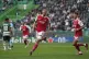 Arsenal's William Saliba celebrates after scoring his side's