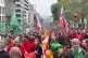 People carry balloons and march during a demonstration in Br