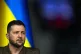  Ukraine's President Volodymyr Zelenskyy listens to a questi