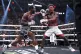 Terence Crawford (left) connects with a punch to Errol Spenc