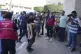 Palestinians wounded in Israeli airstrikes are brought to a 