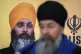 A photo of Hardeep Singh Nijjar is seen during a news confer
