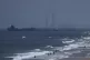 A ship is seen off the coast of Gaza near a U.S.-built float