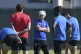 Atalanta coach Gian Piero Gasperini leads a training session