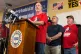 United Auto Workers President Shawn Fain speaks to reporters