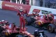 Ferrari driver Charles Leclerc of Monaco celebrates after wi