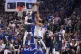 Minnesota Timberwolves center Karl-Anthony Towns (32) is blo