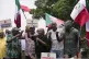 Joe Ajaero (centre), Nigerian Labor Congress President, spea