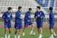South Korea's Son Heung-min (centre) controls a ball during 
