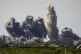 Smoke and explosion following an Israeli bombardment inside 