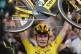 Tour de France winner Denmark's Jonas Vingegaard, wearing th