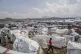 People displaced by the ongoing fighting between Congolese f