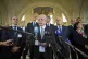 Palestinian foreign policy advisor Riad Malki speaks to medi