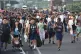 People walk along the highway through Suchiate, Chiapas stat