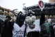 People dressed as bulls attend a presentation of a law that 