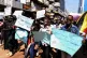 Protesters marching on the street during the anticorruption 