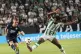 Ferencvarosi's Jose Marcos Marquinhos (right) defends as The