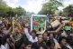 Supporters of Sri Lanka's president Ranil Wickrememsinghe ch