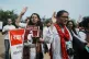 Indians protesting against the rape and killing of a trainee