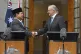 Indonesia's President-elect Prabowo Subianto (left) and Aust