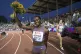 Dina Asher-Smith celebrates after winning the 100m during th