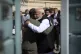 Indian Prime Minister Narendra Modi (right) greets Ukrainian