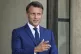 French President Emmanuel Macron gestures at the Elysee Pala