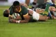 South Africa's Grant Williams scores a try during a rugby ch