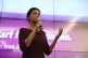 BSW party chairwoman Sahra Wagenknecht speaks at the BSW ele