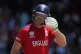 England's captain Jos Buttler reacts after scoring fifty run