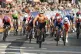 Netherlands' Lorena Wiebes (centre) sprints to win the women