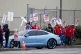 Boeing workers boo a car turning into the Everett factory pa