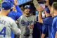 Los Angeles Dodgers' Mookie Betts wearing (21) in commemorat