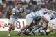 Argentina's Los Pumas Gonzalo Bertranou passes the ball duri