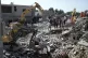 Emergency workers arrive at the scene of an Israeli airstrik