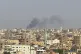 This grab from video shows smoke rising over Khartoum, Sudan