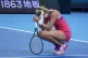 Katie Boulter of Great Britain reacts as she plays against C
