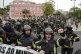 Professional firefighters march through Lisbon towards the P