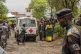 An ambulance arrives at the port of Goma, Democratic Republi