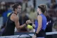 Karolina Muchova of the Czech Republic, right, is congratula