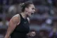 Aryna Sabalenka of Belarus reacts during the women's singles