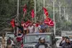 Supporters of National Conference party shout slogans as the