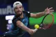 Tomas Machac of the Czech Republic plays a backhand return a